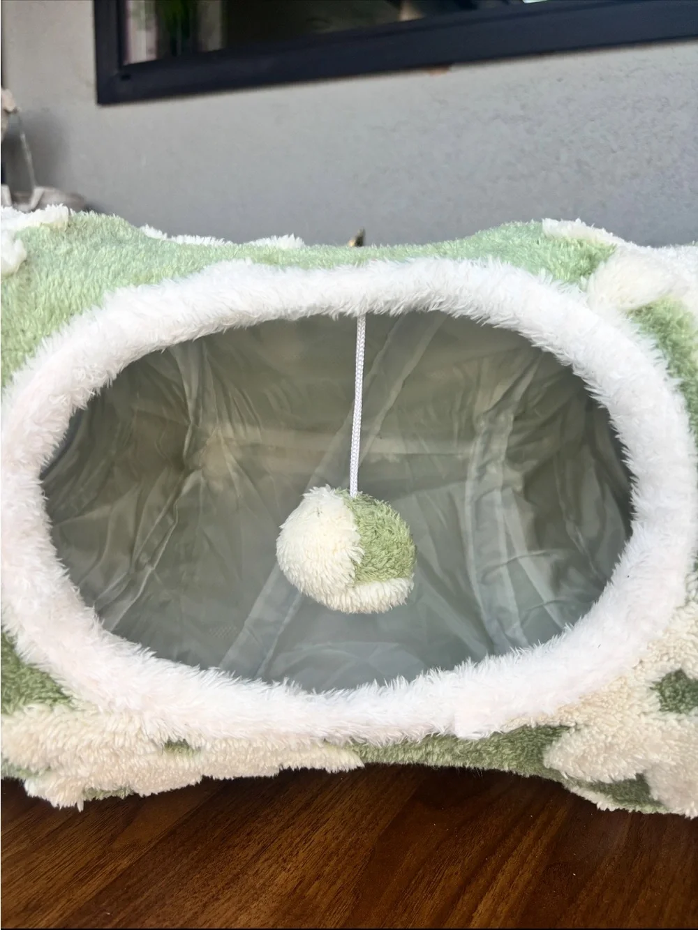 BEDSURE Plush Green Daisy Cat Tunnel & Bed 💚🍃❗️🐈